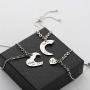 FUSTMW 3 Sister Bracelets Big Sis Middle Sis Little Sis 3 Pieces Matching Heart Bracelets of 3 Sister Jewelry Gift for Best Friends 9 Inch Adjustable Chain