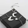 FUSTMW 3 Sister Bracelets Big Sis Middle Sis Little Sis 3 Pieces Matching Heart Bracelets of 3 Sister Jewelry Gift for Best Friends 9 Inch Adjustable Chain