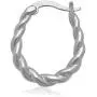 Highstreet Sterling Silver plated 20mm small hoop earrings for women | twisted polished design | easy and light to wear| Hypoallergenic