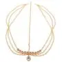 Touchstone Indian Bollywood Stylish Contemporary Designer Jewelry Hand Head Wedding Accessory Kaleera Mangtika in Gold Silver Tone for Women.