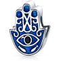 Amulet Talisman Blue Hamsa Hand Evil Eye Spiritual Good Luck Charm Bead For Teen For Women 925 Sterling Silver Fits European Bracelet
