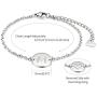 THREE KEYS JEWELRY Silver Initial Bracelet for Women Gifts Stainless Steel Dainty Coin Name Initial Charm Bracelet Alphabet Letter Pendant Initial Bracelets for Girls with Initial