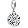 Round Disc Good Luck Celtic Knot Lucky Leaf Shamrock Irish Clover Dangle Bead Charm For Women Teen Oxidized .925 Sterling Silver Fits European Bracelet