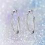 LUHE Silver Hoop Earrings Sterling Silver Circle Endless Big Earrings Hoops Jewelry,Fashion Double Layered Round Circle Clip On Earrings Hoops for Women
