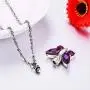 Dletay Cremation Jewelry for Ashes Crystal Butterfly Shape Stainless Steel Pendant Urn Necklace Keepsake for Women with Filling Kits