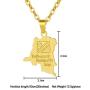 Fashion Gold Color Congo Map Pendant Necklace for Women Men Stainless Steel DRC Jewelry Gift
