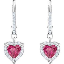 Swarovski Crystal Red Heart Drop Earrings