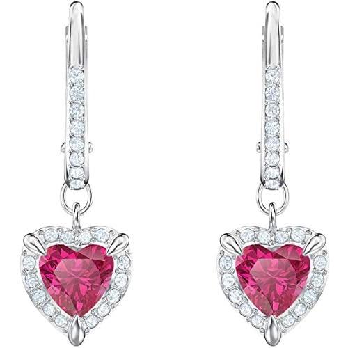 Swarovski Crystal Red Heart Drop Earrings