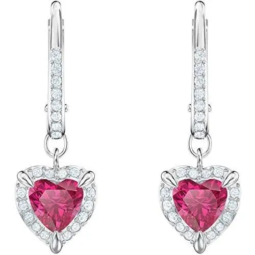 Swarovski Crystal Red Heart Drop Earrings Swarovski Crystal Red Heart Drop Earrings