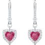 Swarovski Crystal Red Heart Drop Earrings