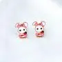 WSNANG Tiny Cute Rabbit Necklace Earring Set Bunny Earrings Pet Lover Gift