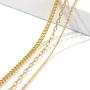 Bijoux et tou 18K Gold Plated Multi Layer Astrology Constellation Horoscope Zodiac Simple Double Side Pendant Necklace 15.5''-21''