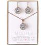 A+O Gift for Mom, Mother in Law - Necklace and Earrings Jewelry Set in Silver, Gold or Rose Gold