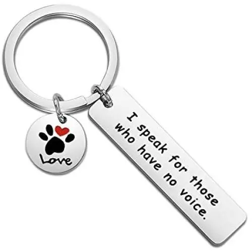 WUSUANED Animal Lover Gift I Speak for Those Who Have No Voice Keychain Vet Tech Jewelry Gift for Nurse Veterinarian Vet Student Veterinarian Assistant WUSUANED Animal Lover Gift I Speak for Those Who Have No Voice Keychain Vet Tech Jewelry Gift for Nurse Veterinarian Vet Student Veterinarian Assistant