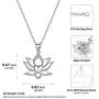 ChicSilver Yoga Lotus Flower Heart Necklace, Dainty Simple 925 Sterling Silver Pendant Necklace Lotus Flower Jewelry for Women