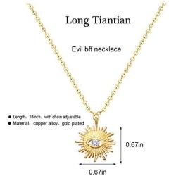 Long tiantian Best Friend Nnecklace for 2 Cute Elephant Butterfly Necklace Sun Evil Eye Cross Pendant Necklace for Girls Best Friend Necklaces Mermaid Tail Infinity Jewelry for Women