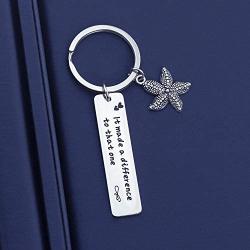 SIDIMELO Starfish Bracelet It Made a Difference to That one Social Worker Gifts Sea Jewelry Inspirational Bracelet Gifts for Social Worker