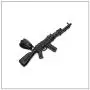 Heavstjer Hip Hop Stainless Steel AK-47 Gun Pendant Necklace,22inches Link Chain