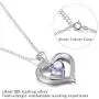 ✦Gifts for Mothers Day✦ Forever Love Heart Necklace Jewelry 18K White Gold/ Rose Gold Plated 925 Sterling Silver Birthstone Pendant Necklace with 5A Cubic Zirconia Birthday Gifts for Women and Girls