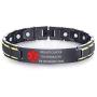 XUANPAI Custom Engraving Watch Band Stainless Steel Magnet Therapy Medical Alert ID Bracelet,Adjustable