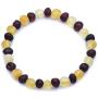 Genuine Amber Unpolished Baroque Bracelet - Natural Amber Jewelry - Baltic Sea Amber Beads Hand-Assembled in Europe - 8.6 Inches - Lemon - Cherry