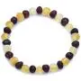 Genuine Amber Unpolished Baroque Bracelet - Natural Amber Jewelry - Baltic Sea Amber Beads Hand-Assembled in Europe - 8.6 Inches - Lemon - Cherry