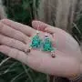 RareLove Cute Christmas Happy Turtle Tortise with Santa Hat Ring Bell Piercing Dangle Earrings Silver Plated Alloy Holiday Jewelry For Women Girls