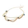 PPX 4 Gold Head Chain Set, Bohemian Style Circle Sequins Chain Jewelry Forehead Hair Band Clasp Decorations and Hair Band Tassels Pearl and Crystal Bracelet Slave Finger Ring Hand Harness with Box