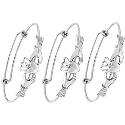 SENFAI The Claddagh Adjustable Female Bracelet Bangle for Women Girls