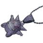 Gengar Purple Cubic Zirconia Hip Hop Pendant Necklace for Fans Classic Collection