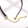 KUTOLAKI Dainty Sunflower Choker Necklace for Women, Vintage Black Weave Chocker Necklace With Golden Sunflower Pendant For Girls