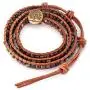 Handmade Boho Bracelet Natural Amazonite Beaded 3 (Triple) Wrap Leather Woven Bracelets Adjustable Jewelry for Women Men