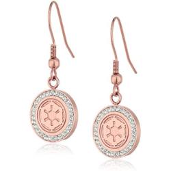 Star Wars Jewelry Imperial Symbol Rose Gold-Plated with Cubic Zirconia Dangle Earrings (SALES1SWMD)