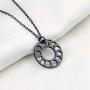 KUIYAI Round Lunar Phases of The Moon Pendant Necklace Lunar Black Necklace Moon Phases Pendant Necklace Triple Goddess Jewelry for Men Women