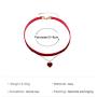 TseanYi Satin Ribbon Necklace Choker Layering Heart Pendant Necklace Chain Short Boho Clavicle Chain Necklace Jewelry for Women and Girls (Red)