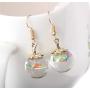 Glass Flower Drop Earrings Tree of Life Butterfly Dangle Earring for Women Time Gemstone Wishing Tree Ear Jewelry