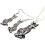DUOWEI Acrylic Cute Sphynx Cat Earrings Necklace Sets Canadian Hairless Drop Dangle Pendant Jewelry Charms Gifrs for Women Teens Little Girls
