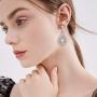 EVER FAITH Rhinestone Crystal Simulated Pearl Wedding Bride Teardrop Dangle Earrings Clear Silver-Tone