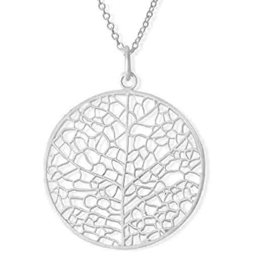Boma Jewelry Sterling Silver Leaf Circle Pendant Necklace, 20 Inches Boma Jewelry Sterling Silver Leaf Circle Pendant Necklace, 20 Inches