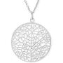 Boma Jewelry Sterling Silver Leaf Circle Pendant Necklace, 20 Inches