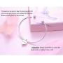 YinShan Easter Gifts Women Cremation Jewelry 925 Sterling Silver Memorial Ashes Keepsake Urn Bangle Bracelet with Heart Drop Pendant Engraved in My Heart Forever