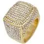 Fully Iced Mens Big Rocks Bezel Color Dial with Roman Numerals, Cuban Chain Bracelet, Cuban Necklace, Tennis Chain & Ring - ST10327CRNT