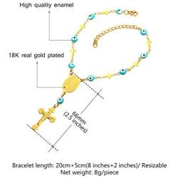 U7 Men Women Rosary Necklace Catholic Pray Gift Stainless Steel or 18K Gold Plated Classic Beads/Evil Eye/Heart Rosary Y Necklace