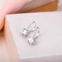 EVER FAITH 925 Sterling Silver Round Cut CZ Prong Setting Gorgeous Bridal Prom Leverback Dangle Earrings