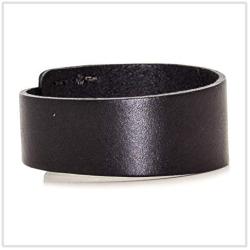 Mgutillart Punk Alloy Buckle Cuff Wristband Wide Leather Bracelet