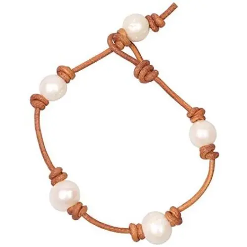 SWEETRAINBOWN Pearls Leather Bracelets for Women,Beaded Handmade Jewelry Genuine Leather Friendship Cuff SWEETRAINBOWN Pearls Leather Bracelets for Women,Beaded Handmade Jewelry Genuine Leather Friendship Cuff