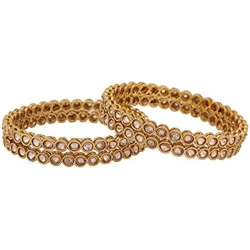 Efulgenz Indian Style Bollywood Traditional Gold Plated Kundan Crystal Wedding Bridal Bracelet Bangle Set Jewelry (4 Pc) Efulgenz Indian Style Bollywood Traditional Gold Plated Kundan Crystal Wedding Bridal Bracelet Bangle Set Jewelry (4 Pc)