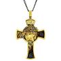 HalleluYAH 925 Sterling Silver Cross Necklace for Men – Jesus Christian Necklace – Choose from Rhodium Plated Silver or 14K Gold Plated - Jesus Face Cross Necklaces Pendant with Chain