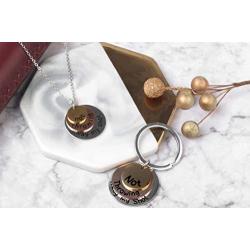 FRTTVM Not Throwing Away My Shot Tri-Layer Necklace and Keychain Set for Teen Girls Hamilton Gifts Broadway Musical Inspired Jewelry