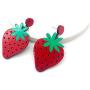 Strawberry Earrings Acrylic Big Drop Dangle Earrings, Cute Fun Fruit Dangle Earrings, Light Fashion Earrings for Women and Girls